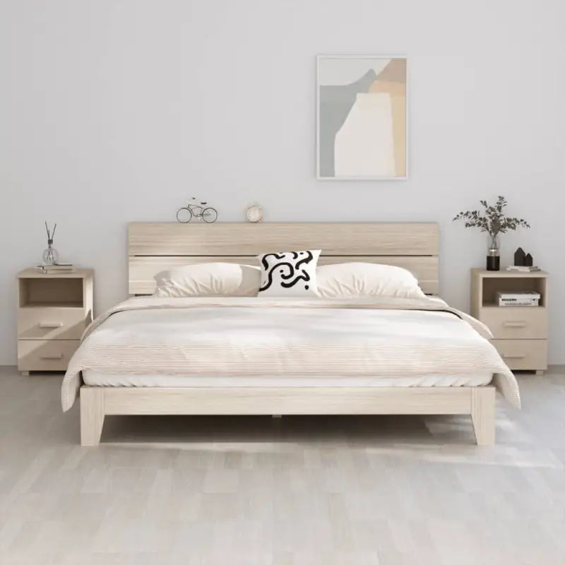 Houten nachtkastje van massief grenenhout voor je interieur - Honingbruin / 2 - Nachtkastjes