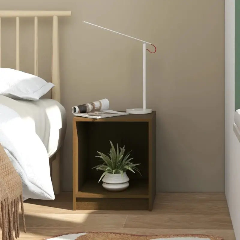 Houten nachtkastje van massief grenenhout voor modern interieur - Honingbruin / 1 - Nachtkastjes