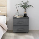 Houten nachtkastje van massief grenenhout voor moderne slaapkamers - Donkergrijs / 1 - Nachtkastjes