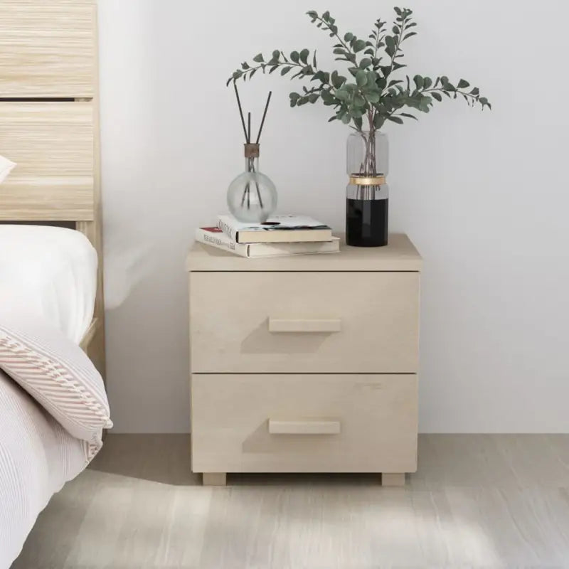 Houten nachtkastje van massief grenenhout voor moderne slaapkamers - Honingbruin / 1 - Nachtkastjes