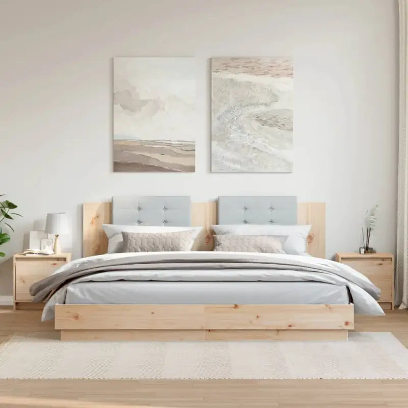 Houten nachtkastje van massief grenenhout voor stijl en duurzaamheid - Naturel / 2 - Nachtkastjes