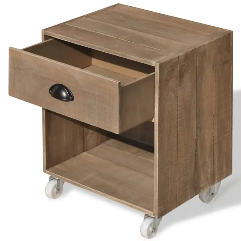 Houten nachtkastje van massief hout met manieren gemonteerd - Nachtkastjes