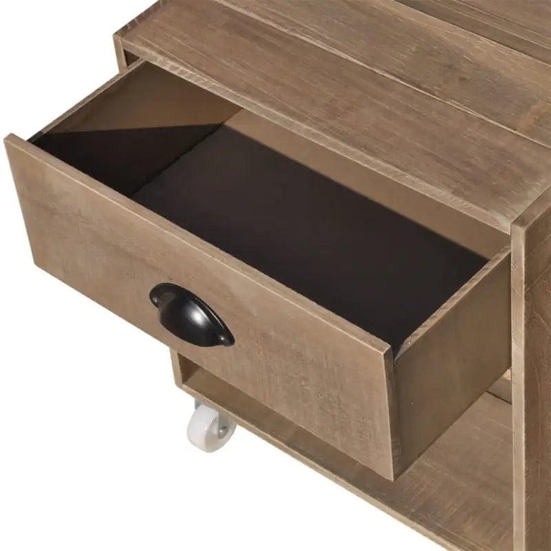 Houten nachtkastje van massief hout met manieren gemonteerd - Nachtkastjes