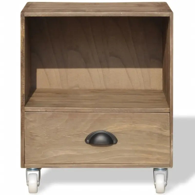 Houten nachtkastje van massief hout met manieren gemonteerd - Nachtkastjes