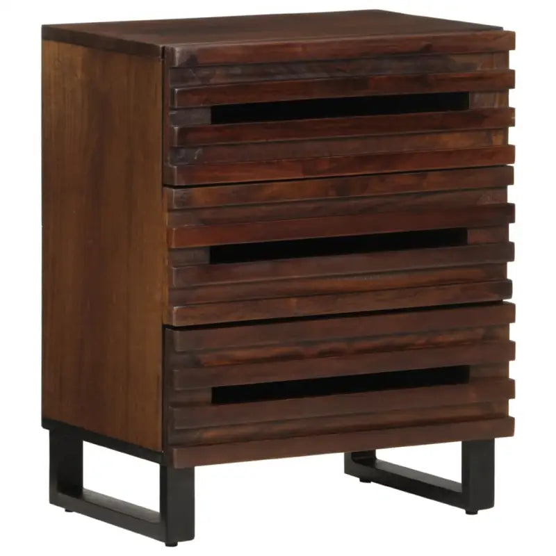 Houten nachtkastje van massief mangohout voor een stijlvolle slaapkamer - Bruin / 1 / massief mangohout - Nachtkastjes