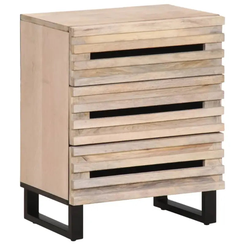 Houten nachtkastje van massief mangohout voor een stijlvolle slaapkamer - Lichtbruin / 1 / massief mangohout