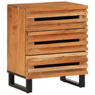 Houten nachtkastje van massief mangohout voor een stijlvolle slaapkamer - Bruin / 1 / Massief acaciahout - Nachtkastjes