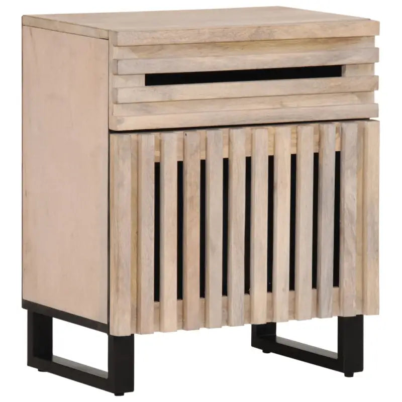 Houten nachtkastje van massief mangohout voor een stoer interieur - Wit / 1 / massief mangohout - Nachtkastjes