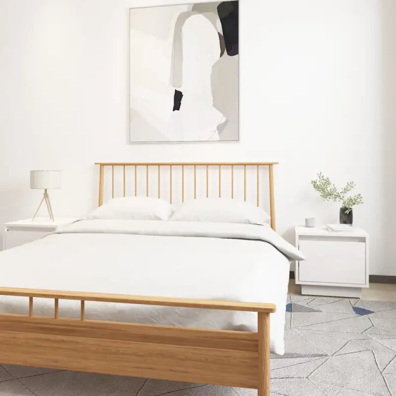 Houten nachtkastjes van massief grenenhout met moderne charme - Wit / 2 - Nachtkastjes
