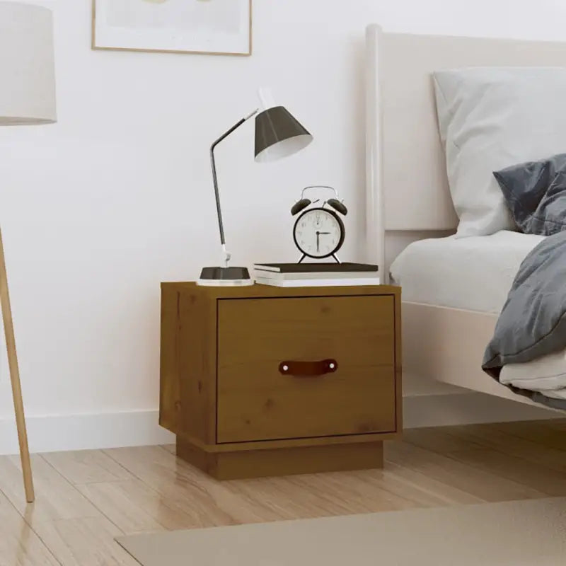 Houten nachtkastjes van massief grenenhout voor een elegant interieur - Honingbruin / 1 - Nachtkastjes