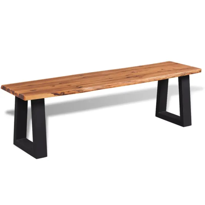 Houten Opbergbank in Industriële Stijl met Massief Acaciahout - 160 cm - Opberg- & halbankjes