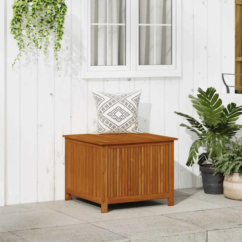 Houten opbergbox voor buiten van massief acaciahout met olieafwerking - 75 x 75 x 58 cm - Opbergboxen voor buiten