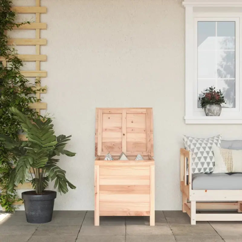 Houten opbergbox voor buiten van massief vurenhout voor binnen handbereik - Naturel / 50 x 49 x 56.5 cm - Opbergboxen