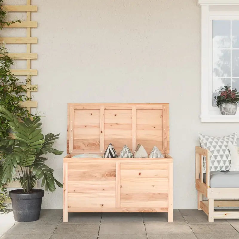 Houten opbergbox voor buiten van massief vurenhout voor binnen handbereik - Bruin / 99 x 50 x 56.5 cm - Opbergboxen