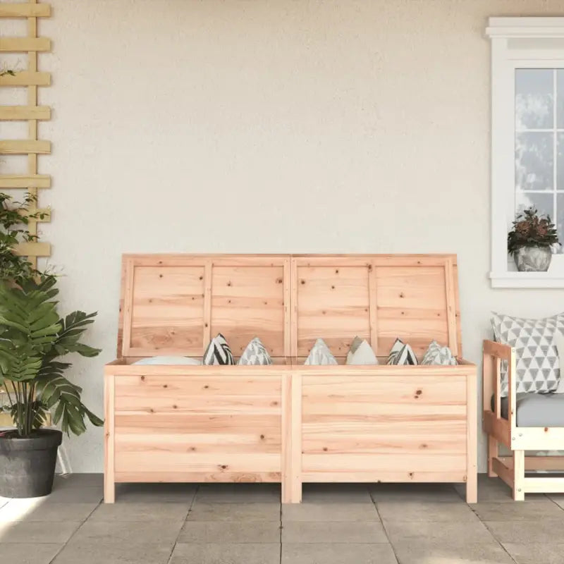 Houten opbergbox voor buiten van massief vurenhout voor binnen handbereik - Naturel / 150 x 50 x 56.5 cm - Opbergboxen