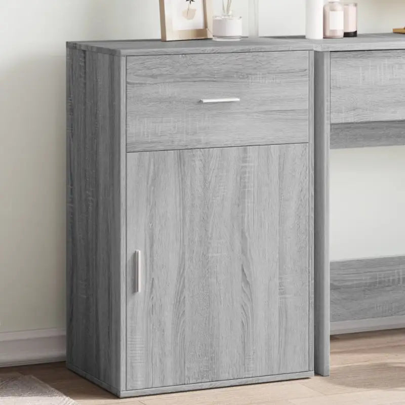 Houten opbergkast met stevig blad en bewerkt hout voor opgeruimde ruimtes - Grijs sonoma / 1 - Opbergkasten &
