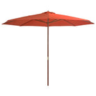 Houten paal parasol voor schaduw en UV-bescherming - Terracotta / 1 - Parasols en zonneschermen