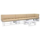 Houten Pallet Loungeset voor Gezelligheid en Ontspanning - Beige / hoek + 2x midden + Tafel / Wit - Tuinsets