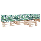 Houten Pallet Loungeset voor Gezelligheid en Ontspanning - Bladpatroon / hoek + 2x midden + Tafel / Bruin - Tuinsets