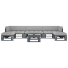 Houten Pallet Loungeset voor Gezelligheid en Ontspanning - Grijs / 2x hoek + midden + 2x voetensteun + Tafel / 1