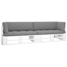 Houten Pallet Loungeset voor Gezelligheid en Ontspanning - Grijs / Tweezitsbank / Wit - Tuinsets