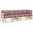 Houten Pallet Loungeset voor Gezelligheid en Ontspanning - Rood ruitpatroon / Tweezitsbank / Bruin - Tuinsets