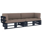 Houten Pallet Loungeset voor Gezelligheid en Ontspanning - Taupe / Tweezitsbank / Zwart - Tuinsets