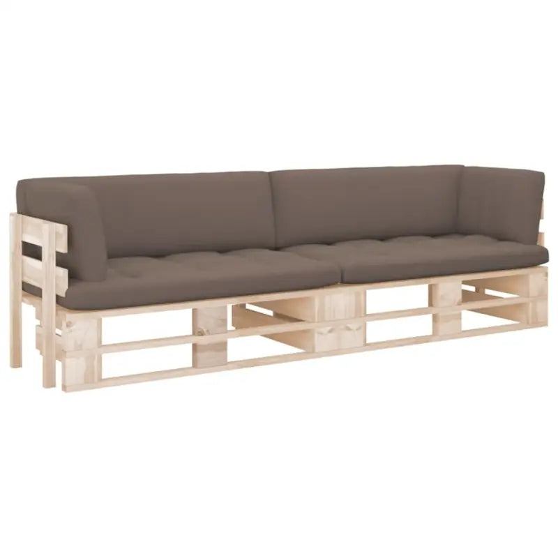 Houten Pallet Loungeset voor Gezelligheid en Ontspanning - Taupe / Tweezitsbank / Bruin - Tuinsets