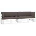 Houten Pallet Loungeset voor Gezelligheid en Ontspanning - Taupe / Tweezitsbank / Wit - Tuinsets