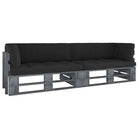 Houten Pallet Loungeset voor Gezelligheid en Ontspanning - Zwart / Tweezitsbank / Grijs - Tuinsets