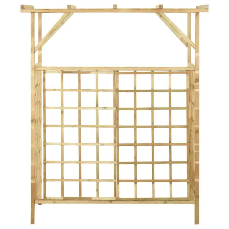 Houten pergola voor 2 containers van groen geïmpregneerd grenenhout - Tuinbogen latwerk & pergola’s