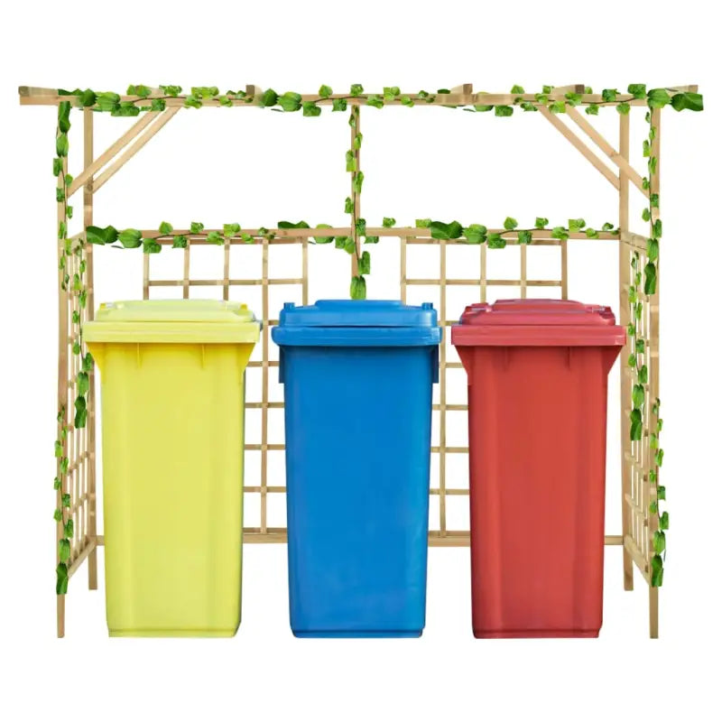 Houten pergola voor 2 containers van groen geïmpregneerd grenenhout - 200 x 80 x 168 cm / 1 - Tuinbogen latwerk &