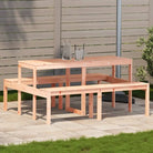 Houten picknicktafel van massief grenenhout voor buitengebruik - Natuurlijk douglashout / 160 x 134 x 75 cm / 1