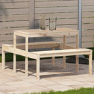 Houten picknicktafel van massief grenenhout voor buitengebruik - Natuurlijk grenenhout / 110 x 134 x 75cm / 1