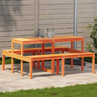 Houten picknicktafel van massief grenenhout voor buitengebruik - Wasbruin / 160 x 134 x 75 cm / 1 - Tuintafels