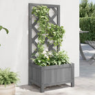 Houten plantenbak met klimrek van massief vurenhout voor buiten - Grijs / 40 x 30 x 90 cm / 1 - Bloempotten &