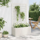 Houten plantenbak met latwerk voor klimplanten in tuin of terras - latwerk wit / 1 - Bloempotten & plantenbakken
