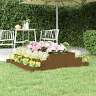 Houten plantenbak met trapsgewijs ontwerp van massief grenenhout - Honingbruin grenenhout / 110 x 110 x 27 cm / 1