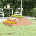 Houten plantenbak met trapsgewijs ontwerp van massief grenenhout - Natuurlijk douglashout / 80 x 80 x 27 cm / 1