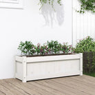 Houten plantenbak van geïmpregneerd grenenhout voor tuin en balkon - Wit / 1 - Bloempotten & plantenbakken