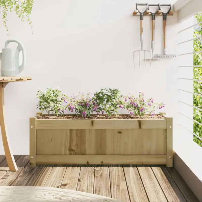 Houten plantenbak van geïmpregneerd grenenhout voor tuin en balkon - Bloempotten & plantenbakken