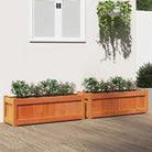 Houten plantenbak van geïmpregneerd grenenhout voor tuin en balkon - Bruin / 2 - Bloempotten & plantenbakken
