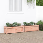 Houten plantenbak van geïmpregneerd grenenhout voor tuin en balkon - Natuurlijk douglashout / 2 - Bloempotten &