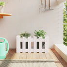 Houten plantenbak van geïmpregneerd grenenhout voor tuin en interieur - Wit grenenhout / 60 x 30 x 30 cm / 1