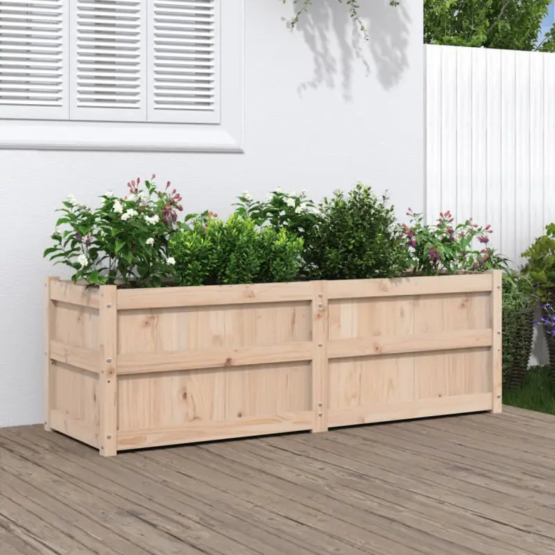 Houten plantenbak van geïmpregneerd grenenhout voor tuin en terras - Natuurlijk grenenhout / 1 - Bloempotten &