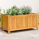 Houten plantenbak van massief acaciahout met nonwoven zak voor tuinieren - 80 x 42 x 40 cm / 1 - Bloempotten &