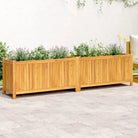 Houten plantenbak van massief acaciahout met nonwoven zak voor tuinieren - 199 x 38,5 x 50 cm / 1 - Bloempotten &