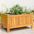 Houten plantenbak van massief acaciahout met nonwoven zak voor tuinieren - 54 x 31 x 30 cm / 1 - Bloempotten &