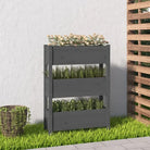 Houten plantenbak van massief grenenhout voor binnen en buiten gebruik - Grijs / 77 x 25 x 104.5 cm / 1 - Bloempotten &