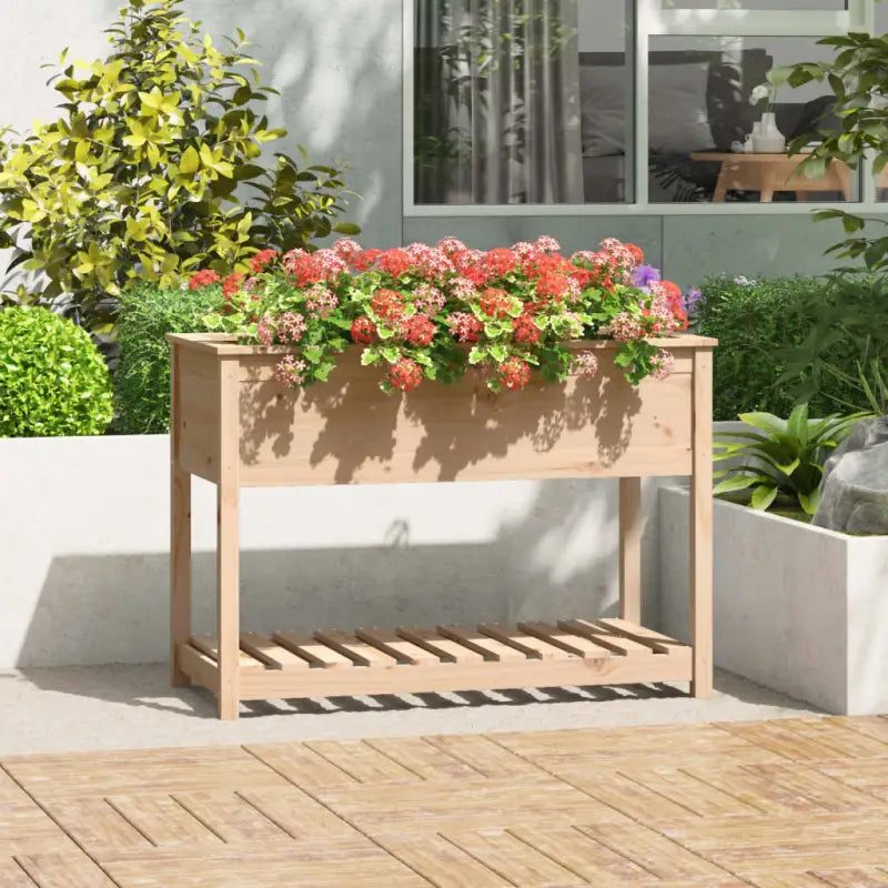 Houten plantenbak van massief grenenhout voor binnen en buiten - Naturel / 111.5 x 54 x 81 cm / 1 - Bloempotten &